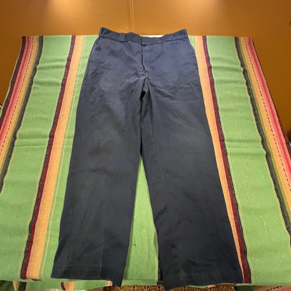Dickies 874 Work Pants Mens 34x30 Navy Blue Straight Leg Twill Chino Skater